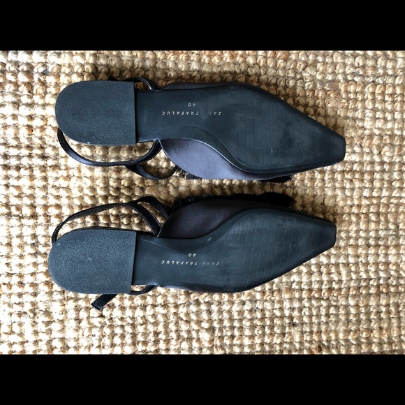 Zara Trafaluc T-strap Satin Flats - Picture 3 of 3